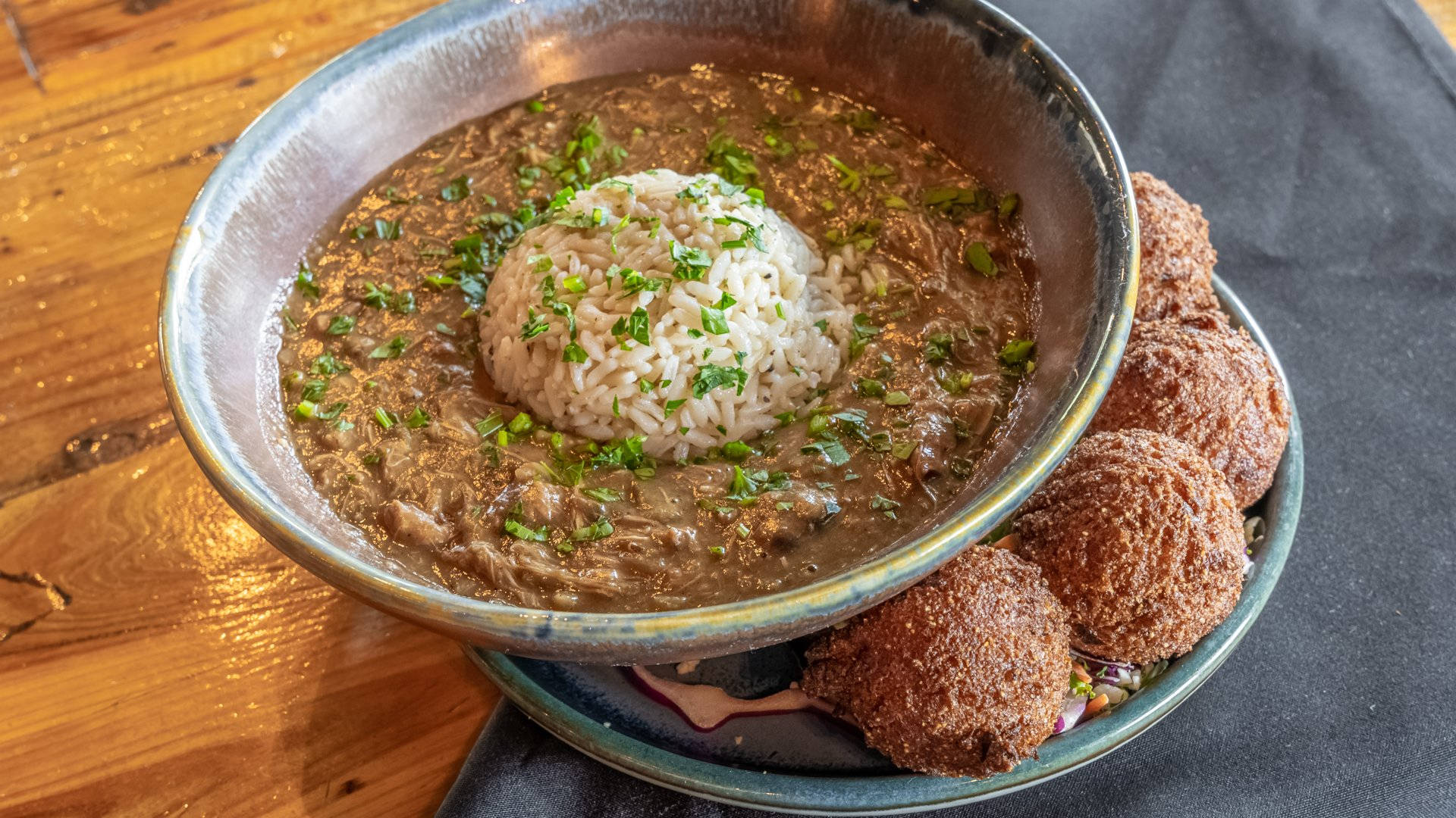 Gumbo With Rice And Meatballs Wallpaper