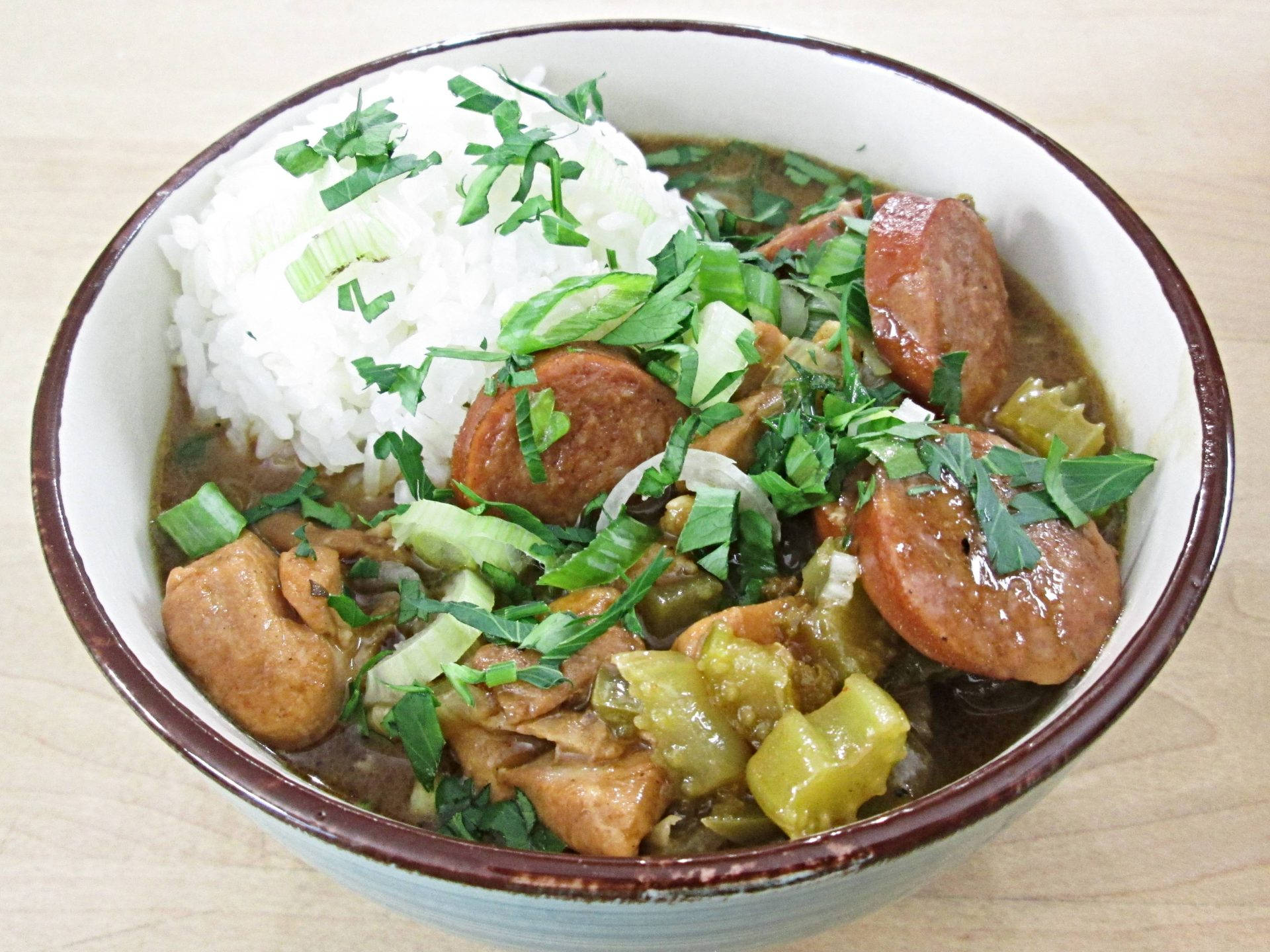 Gumbo With Rice And Sausage Wallpaper
