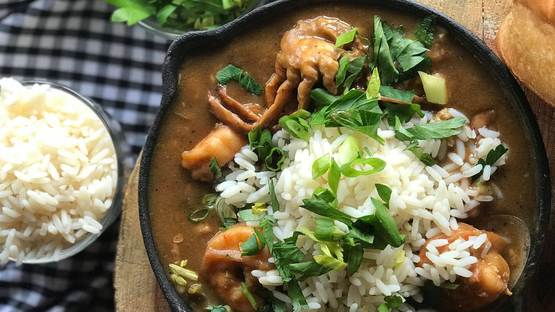 Gumbo With Rice And Spring Onions Wallpaper
