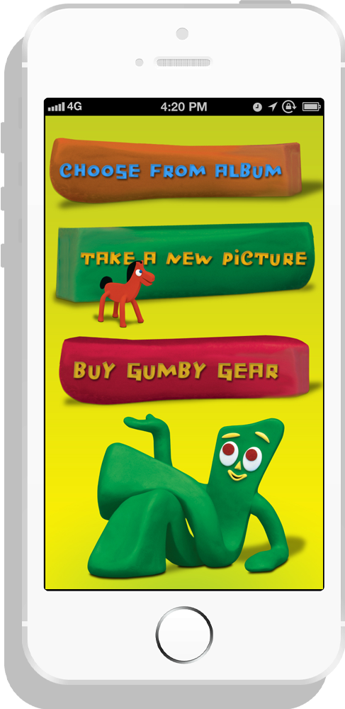 Gumby App Interfaceon Phone PNG