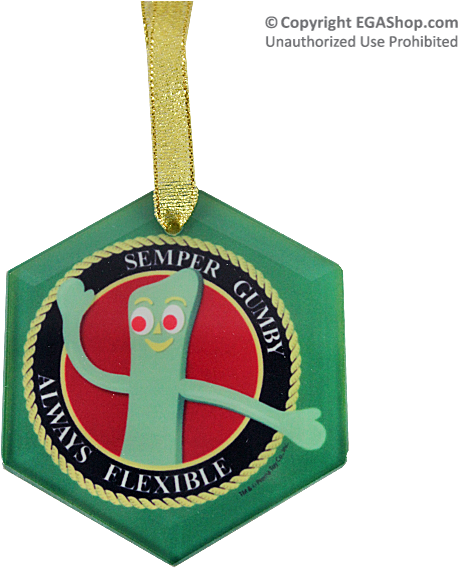 Gumby Themed Christmas Ornament PNG