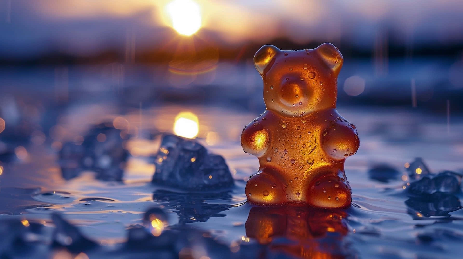 Gummy Bear Sunset Raindrops.jpg Wallpaper