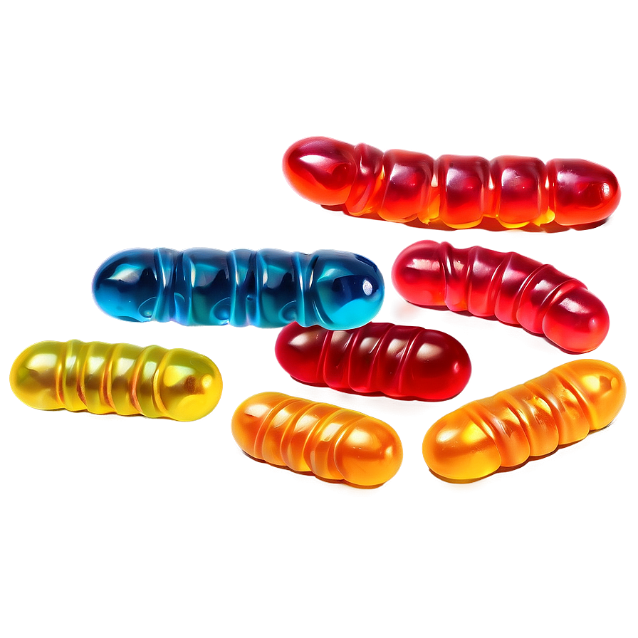 Download Gummy Worms On White Background Png Gnt26 | Wallpapers.com