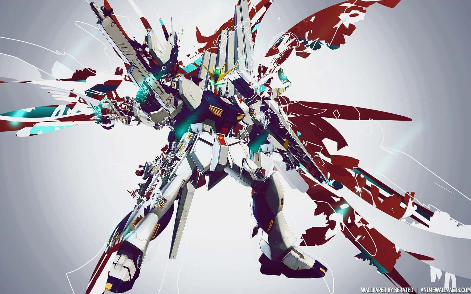 Forestill dig et robotstyret fremtid med det ikoniske Gundam fremhævet i 4K-opløsning. Wallpaper