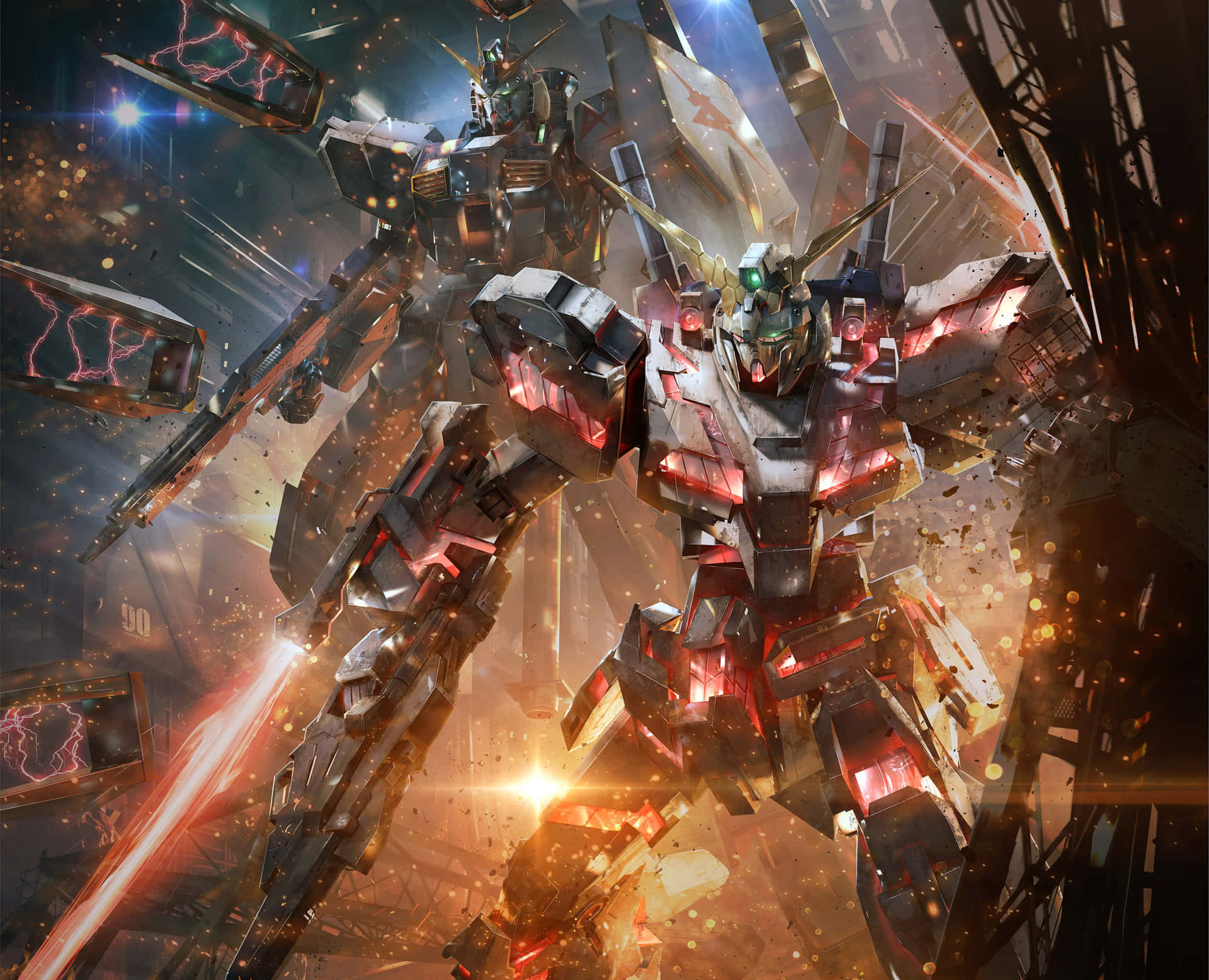 Upplevspänningen I Att Kämpa Med Gundam I 4k Upplösning. Wallpaper