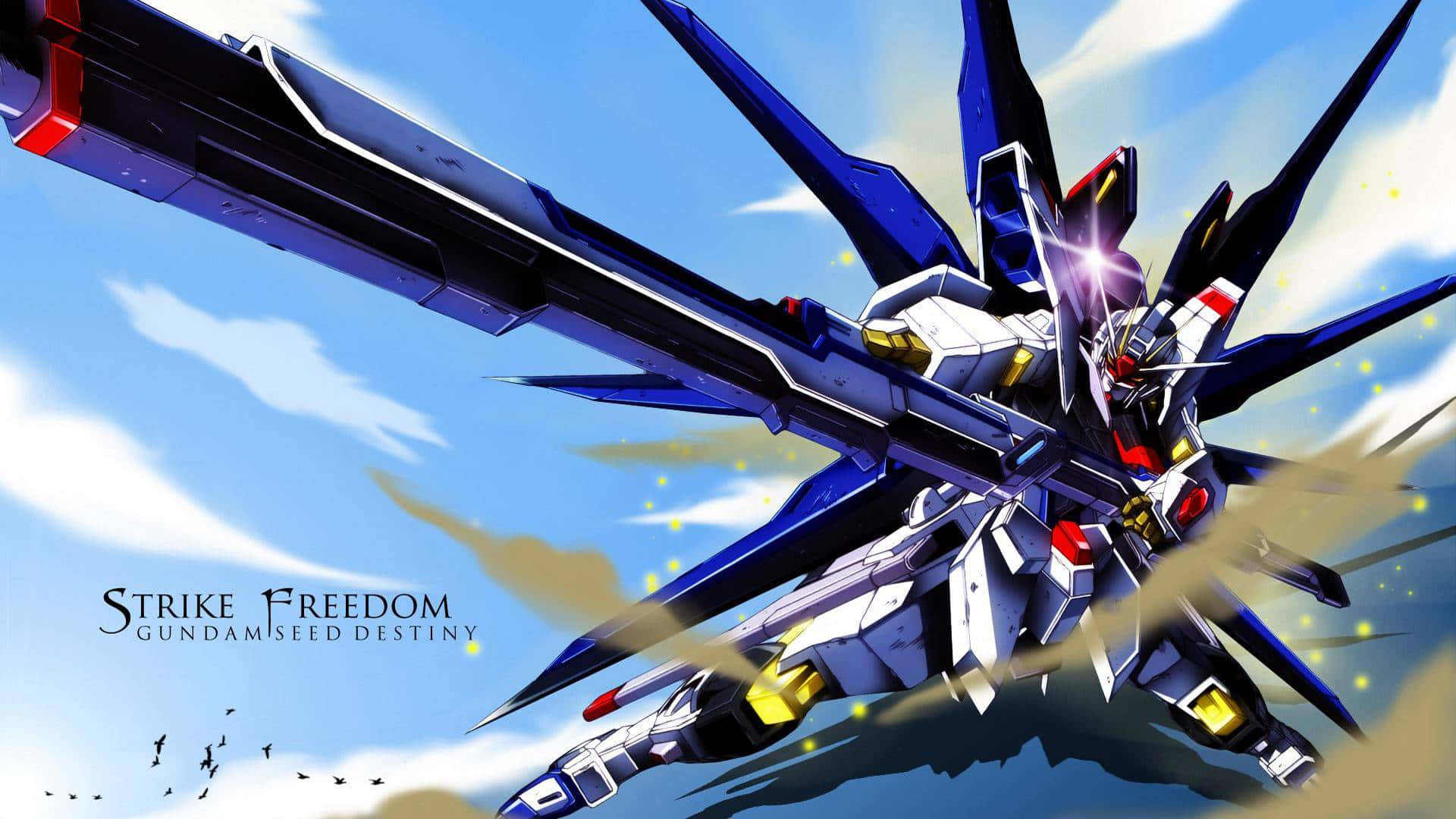Blauerund Weißer Gundam Desktop Wallpaper