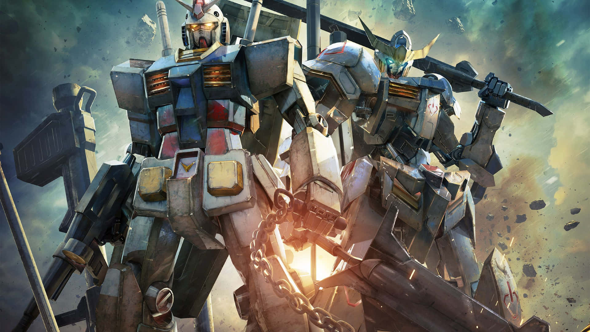 Zweibewaffnete Gundam-wallpaper Wallpaper