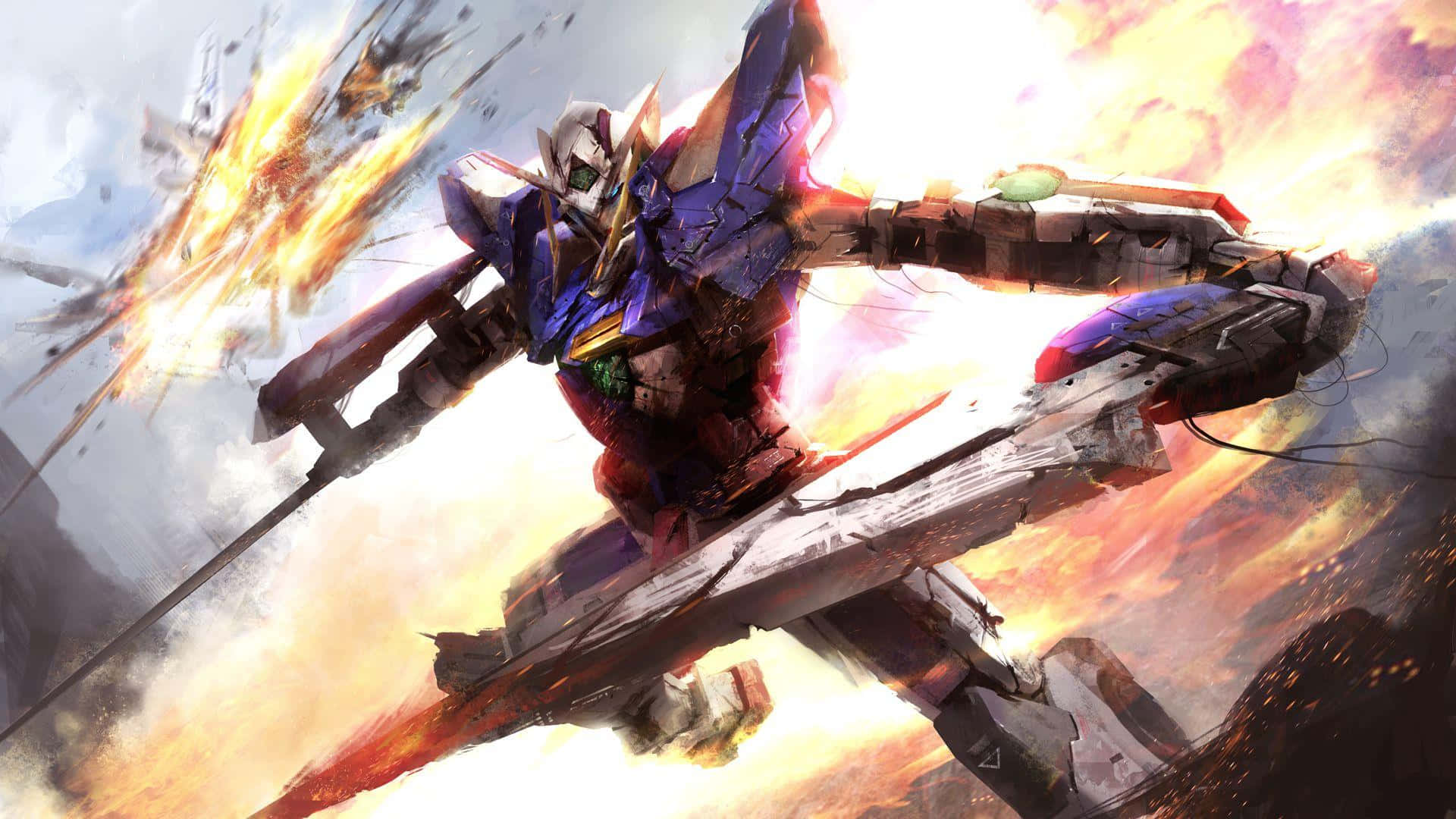 Flying Gundam Desktop Wallpaper