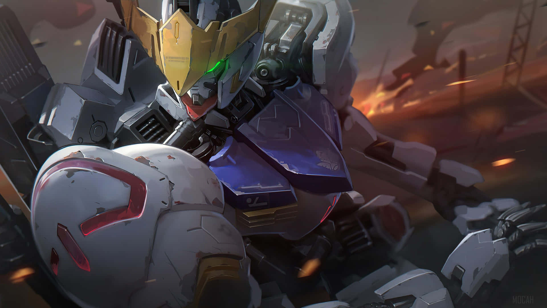 Engage in epic sci-fi battles with Gundam Desktop Wallpaper