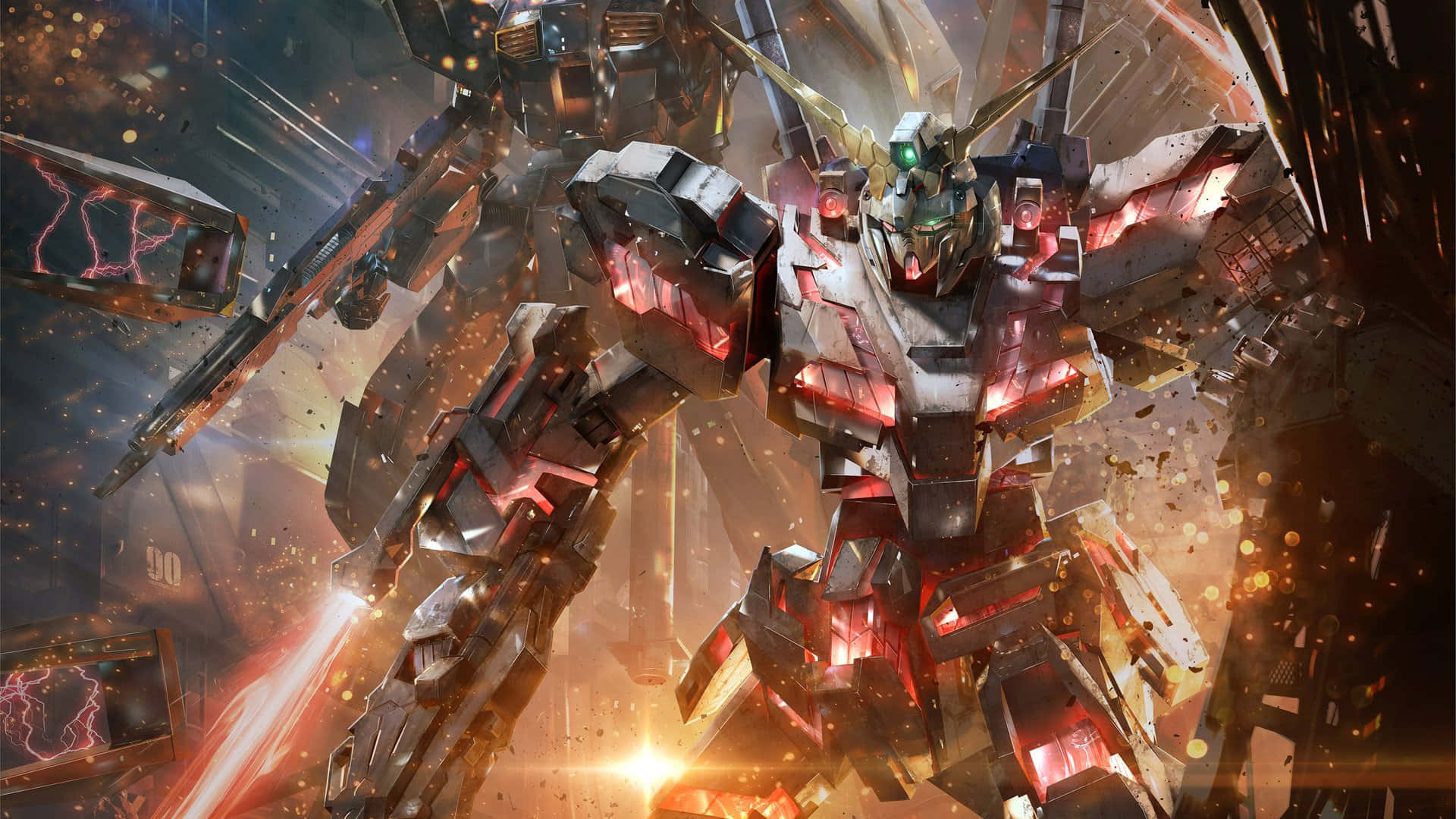 Wallpaperstvå Gundam Desktop-bakgrunder. Wallpaper