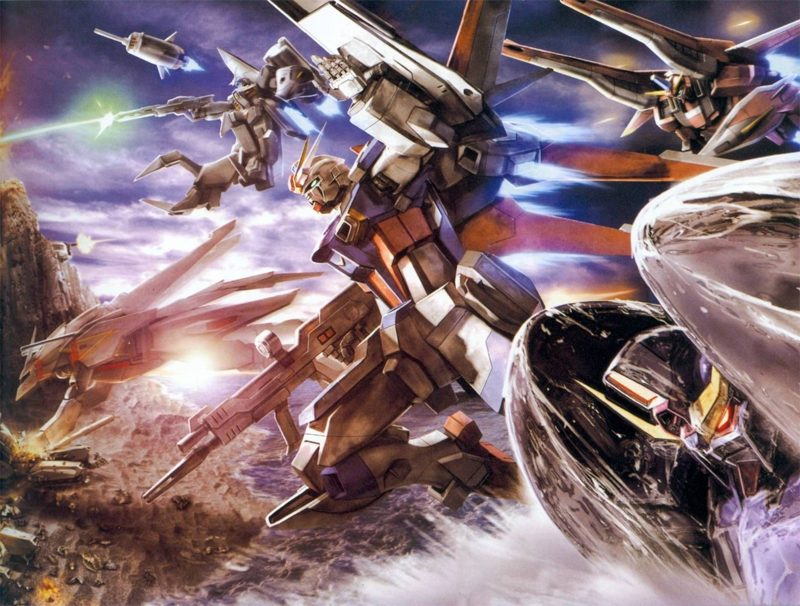 Explore the front lines of advanced warfare with a Gundam mobile suit Wallpaper