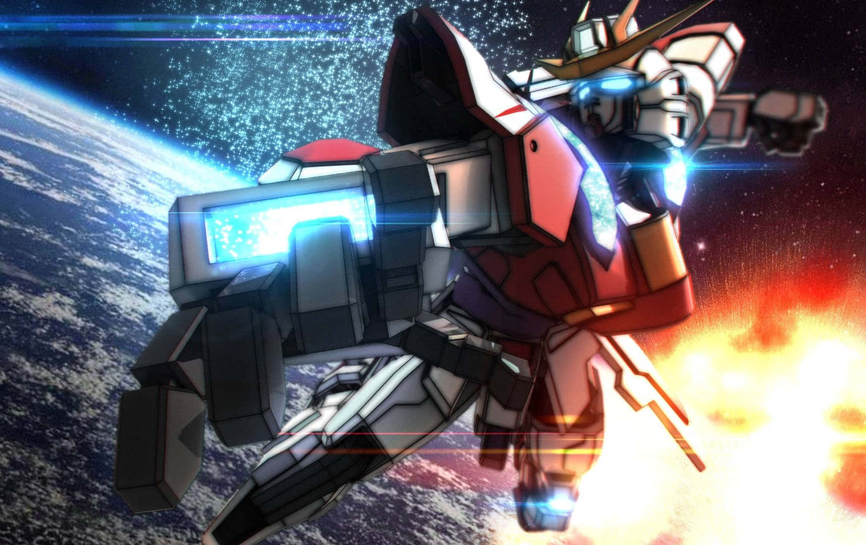 Fördjupadig I Gundam-världen Med Detta Majestätiska Konstverk.