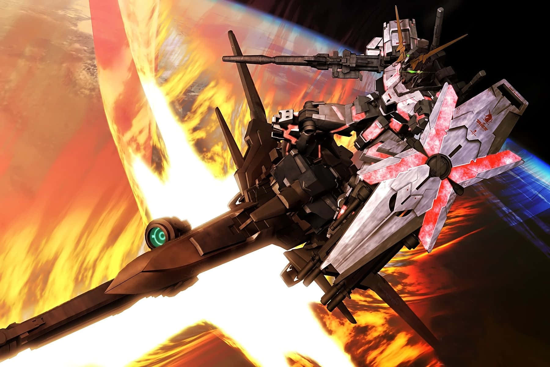 "The Future of Mobile Suit Fighting is Here. Welcome to the Gundam Universe." Wallpaper