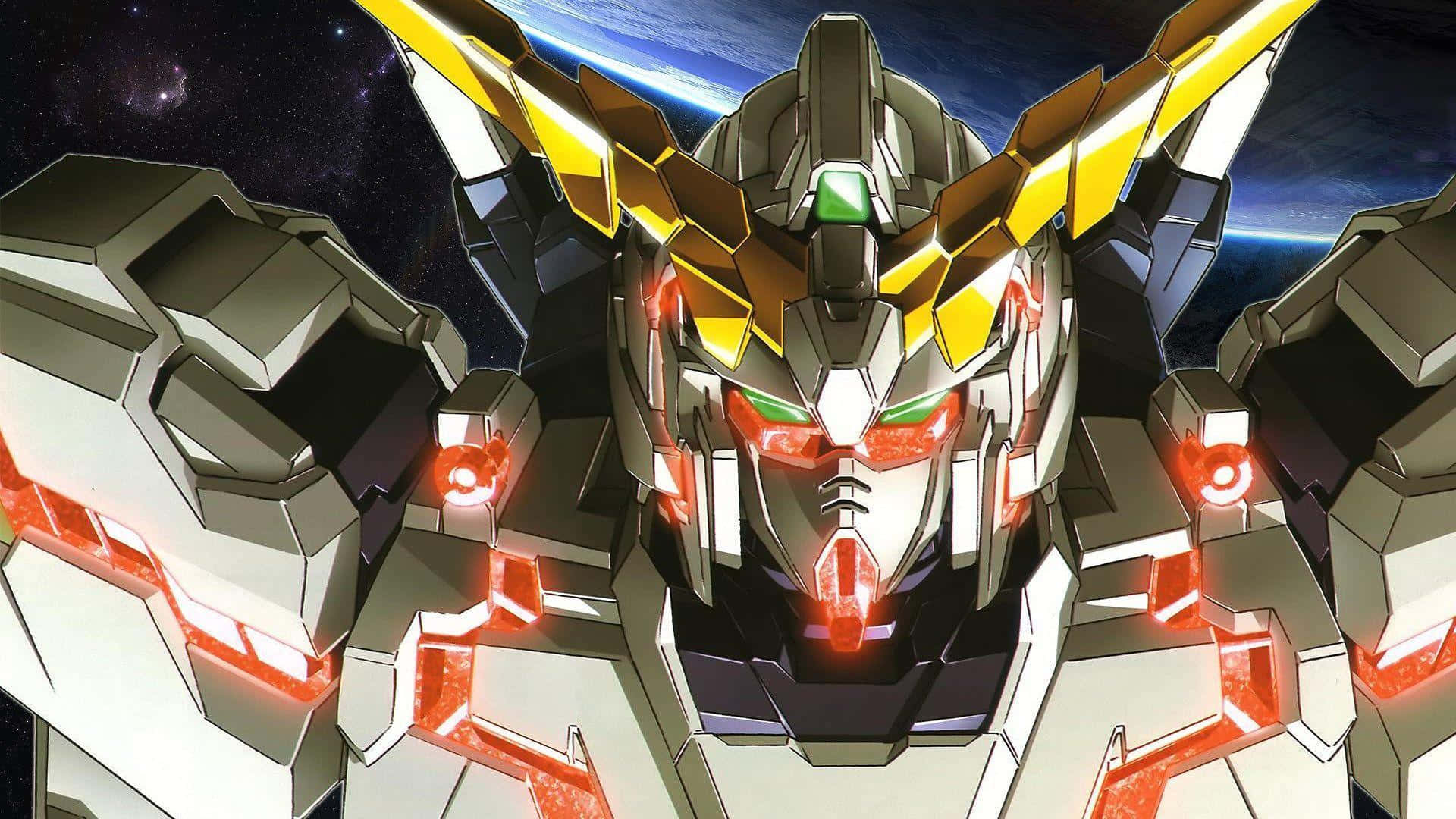 A Striking View of the Gundam Unicorn Wallpaper
