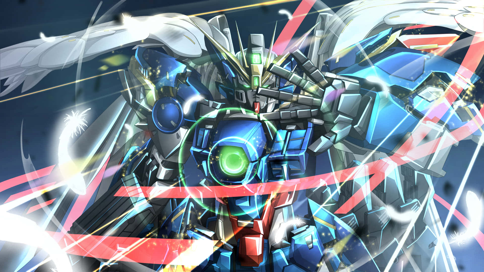 Enepisk Rymdbatalj Utkämpad Av Gundam Wing-piloter. Wallpaper