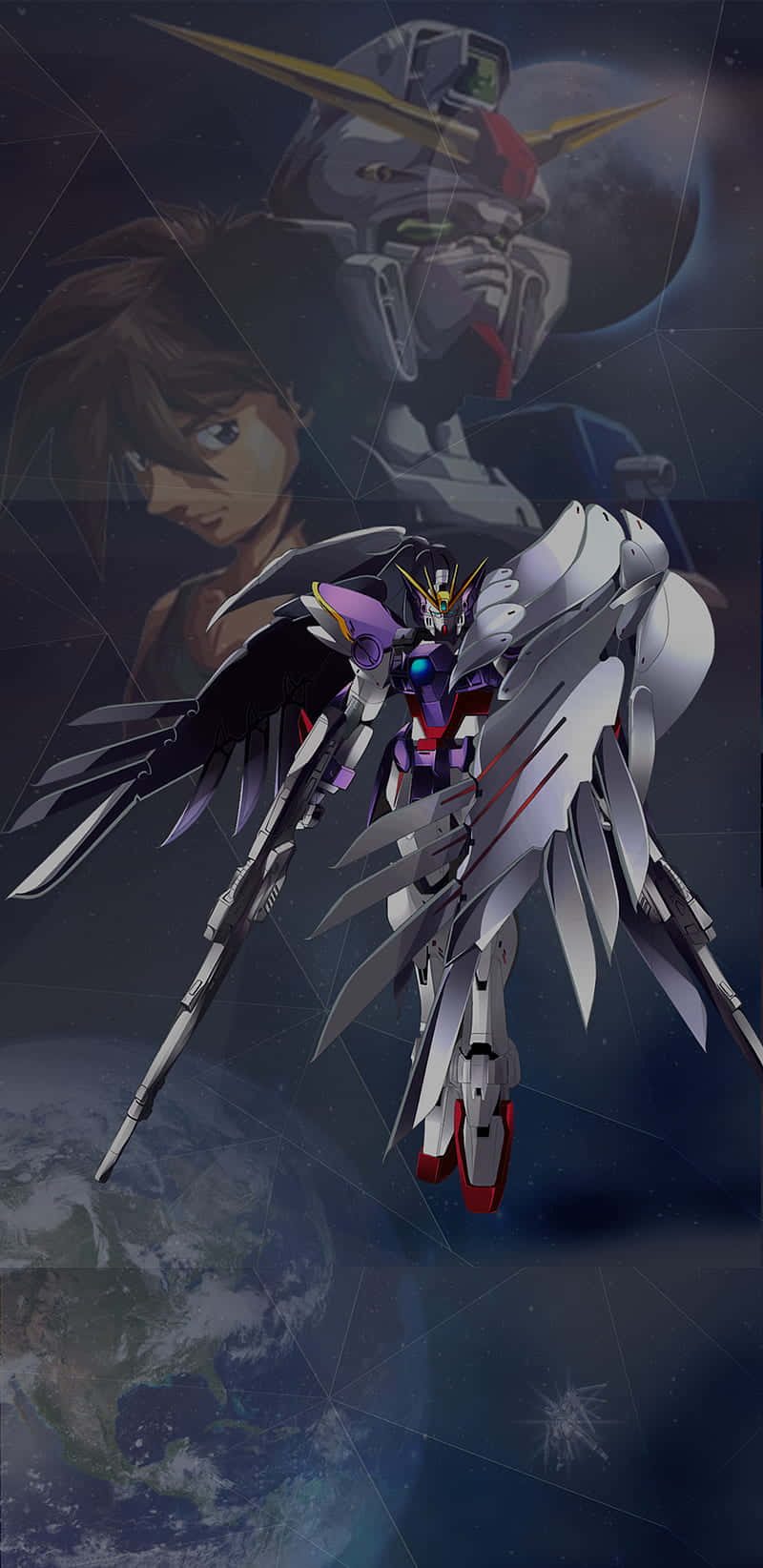 "Exploring the universe with Wing Gundam!" Wallpaper