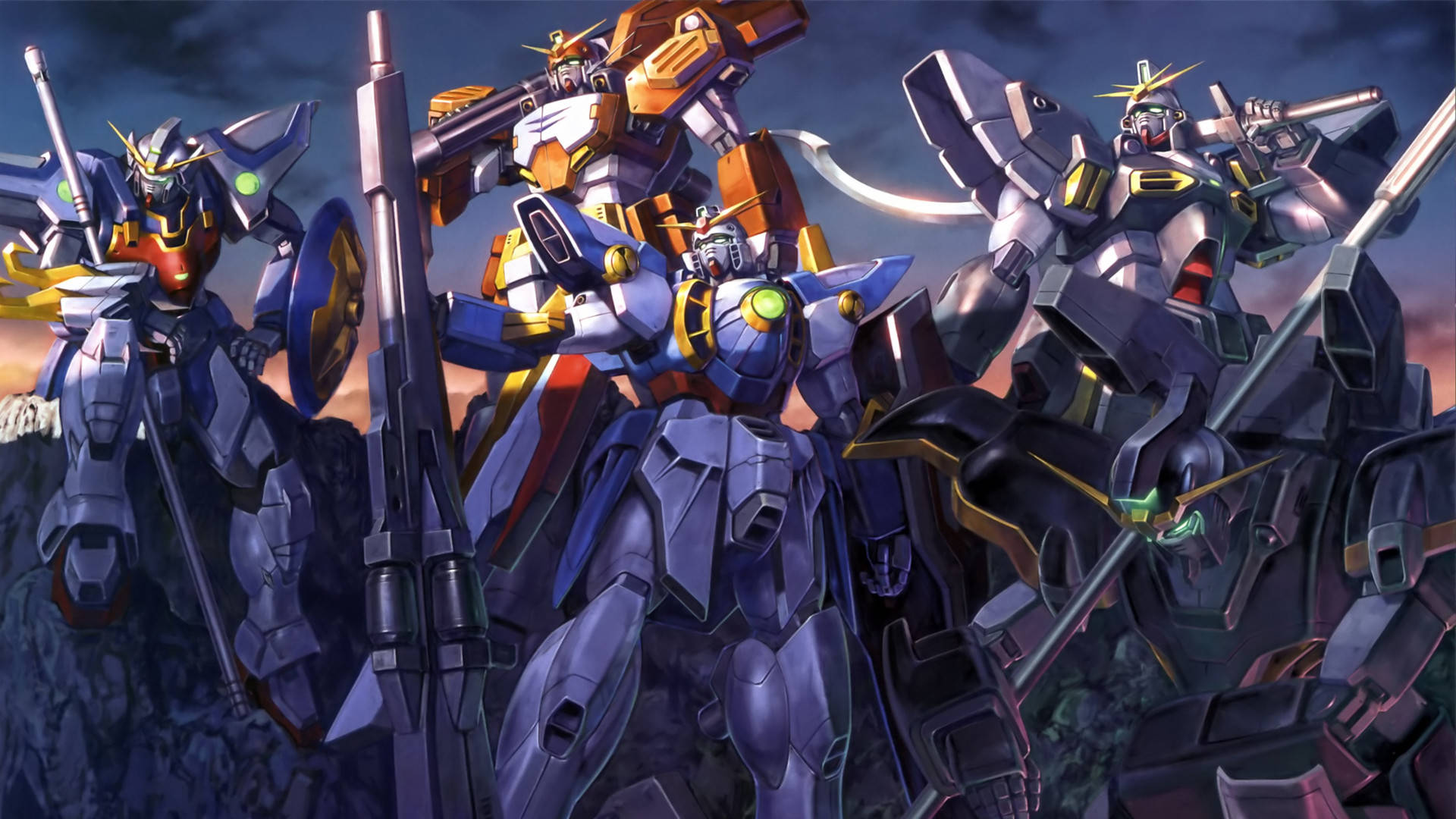 Experience the Power of the Gundam Wing Mobile Suit Wallpaper