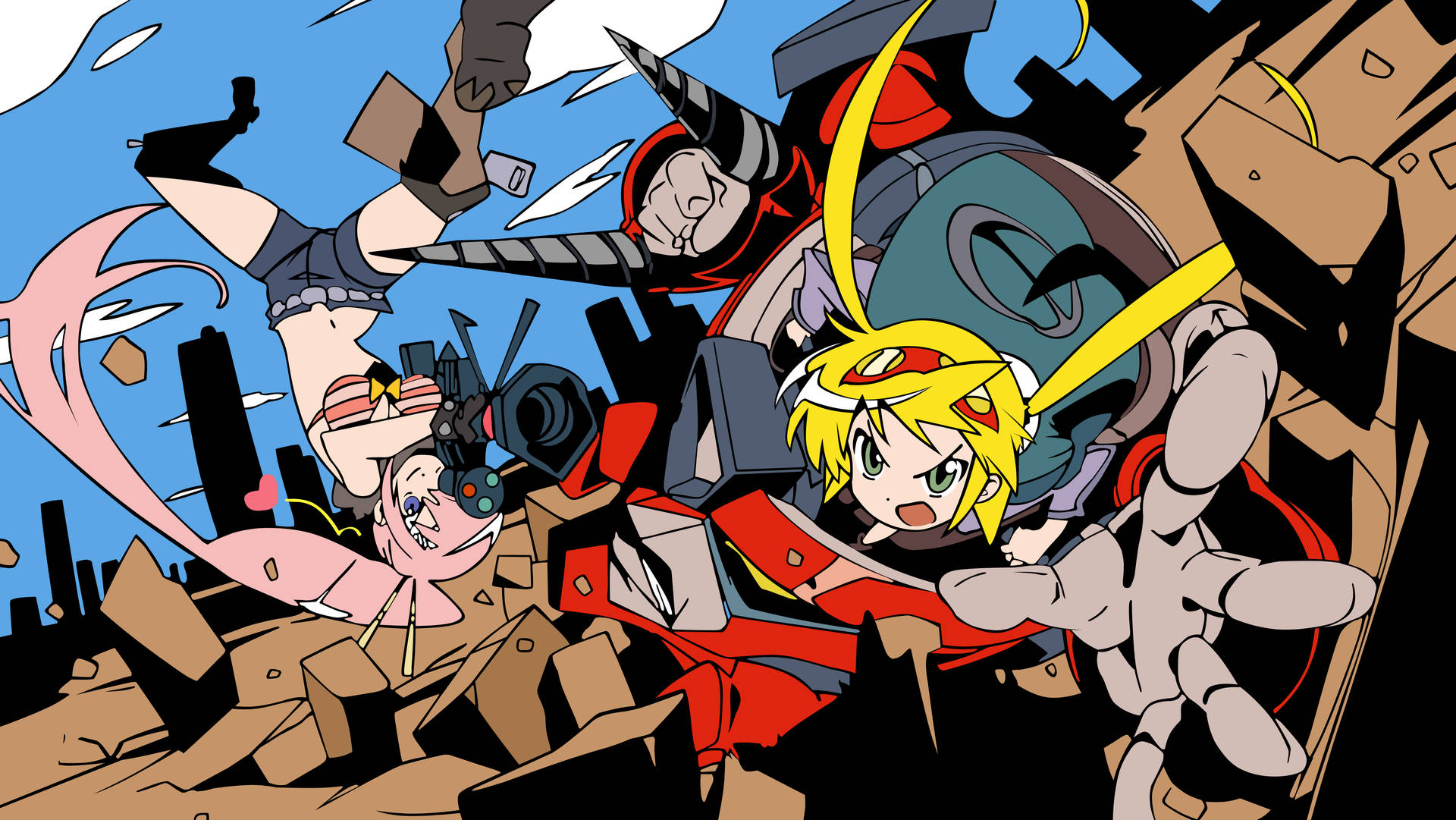 Join the resistance and experience the legendary power of Gurren Lagann Wallpaper