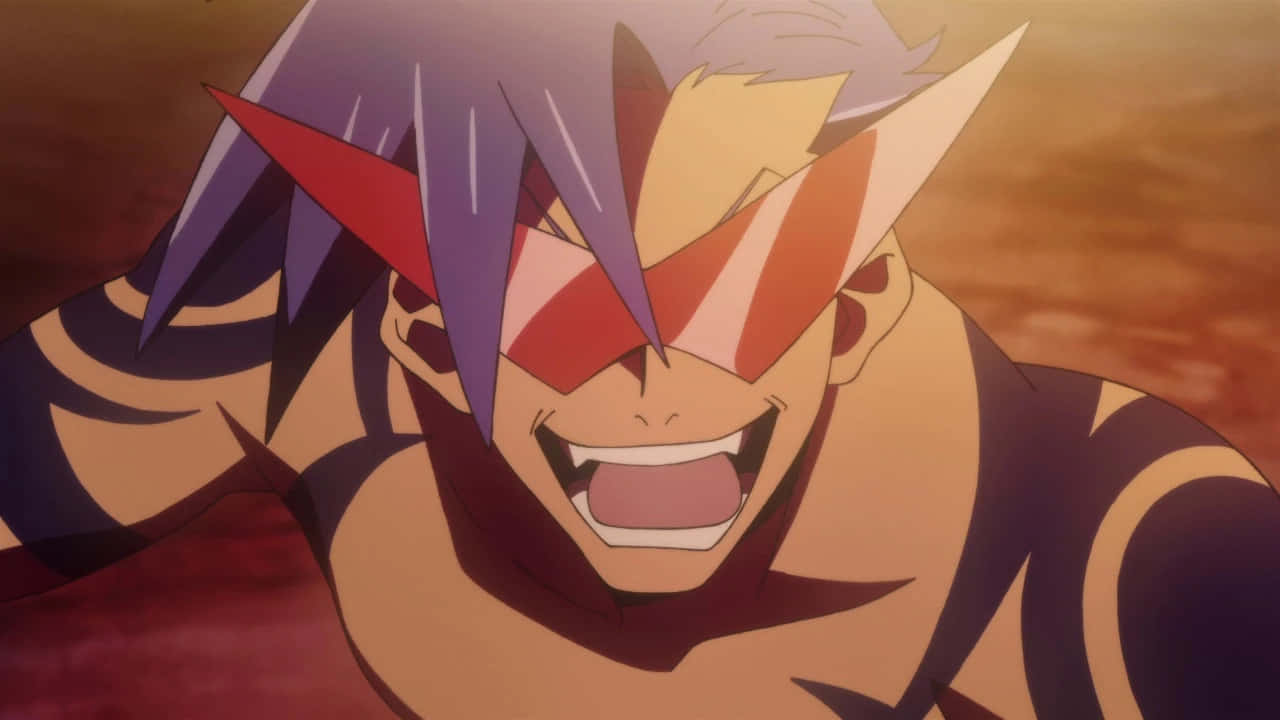 Kamina, the iconic character from Gurren Lagann, striking a confident pose. Wallpaper