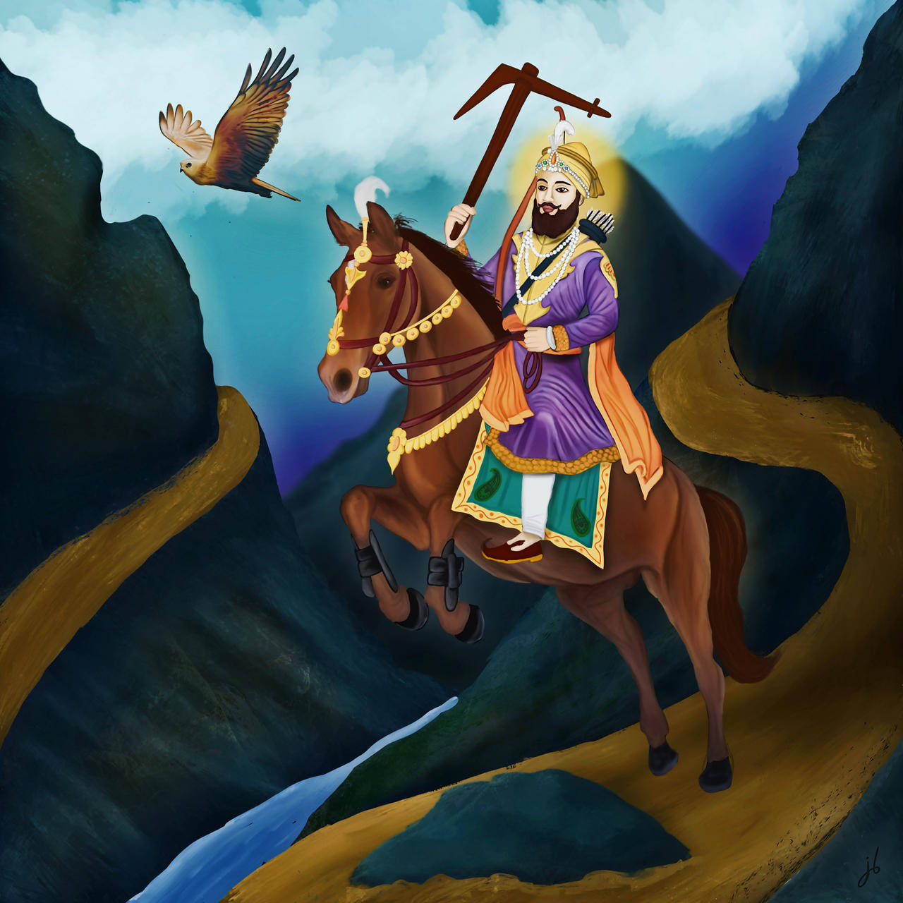 Guru Gobind Singh Ji Artwork Wallpaper