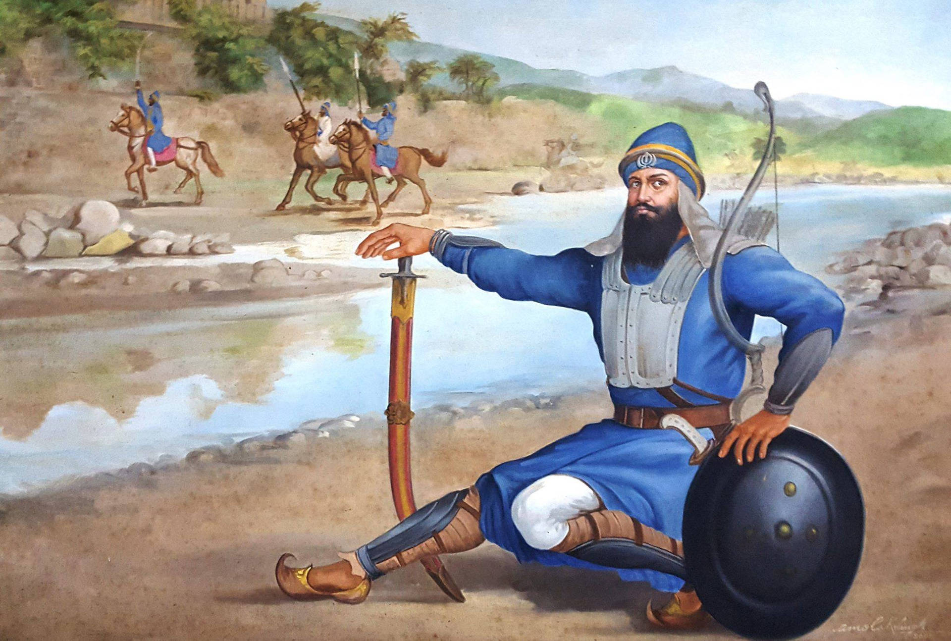 Guru Gobind Singh Ji Battle Art Wallpaper