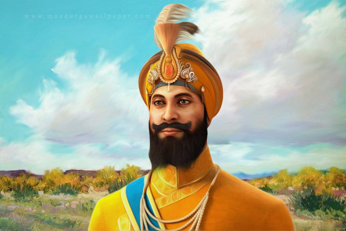 Pinturadel Retrato De Guru Gobind Singh Ji Fondo de pantalla
