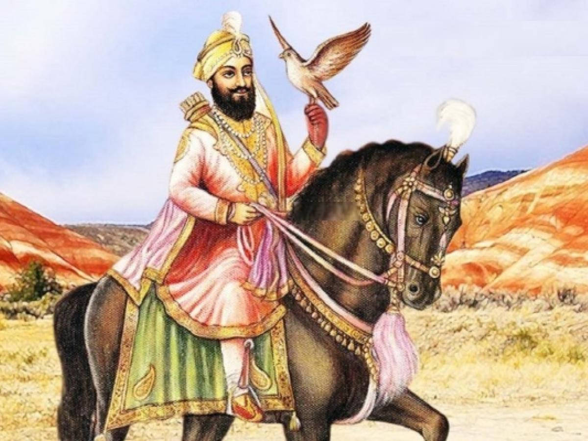 Guru Gobind Singh Ji Riding Horseback Wallpaper