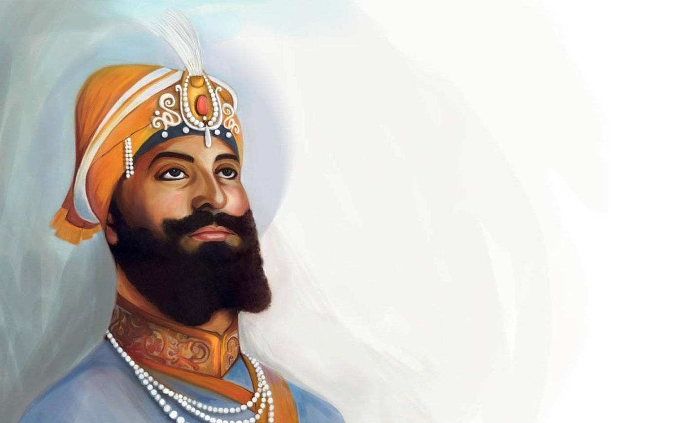 Guru Gobind Singh Ji Selvsikker Portræt Wallpaper