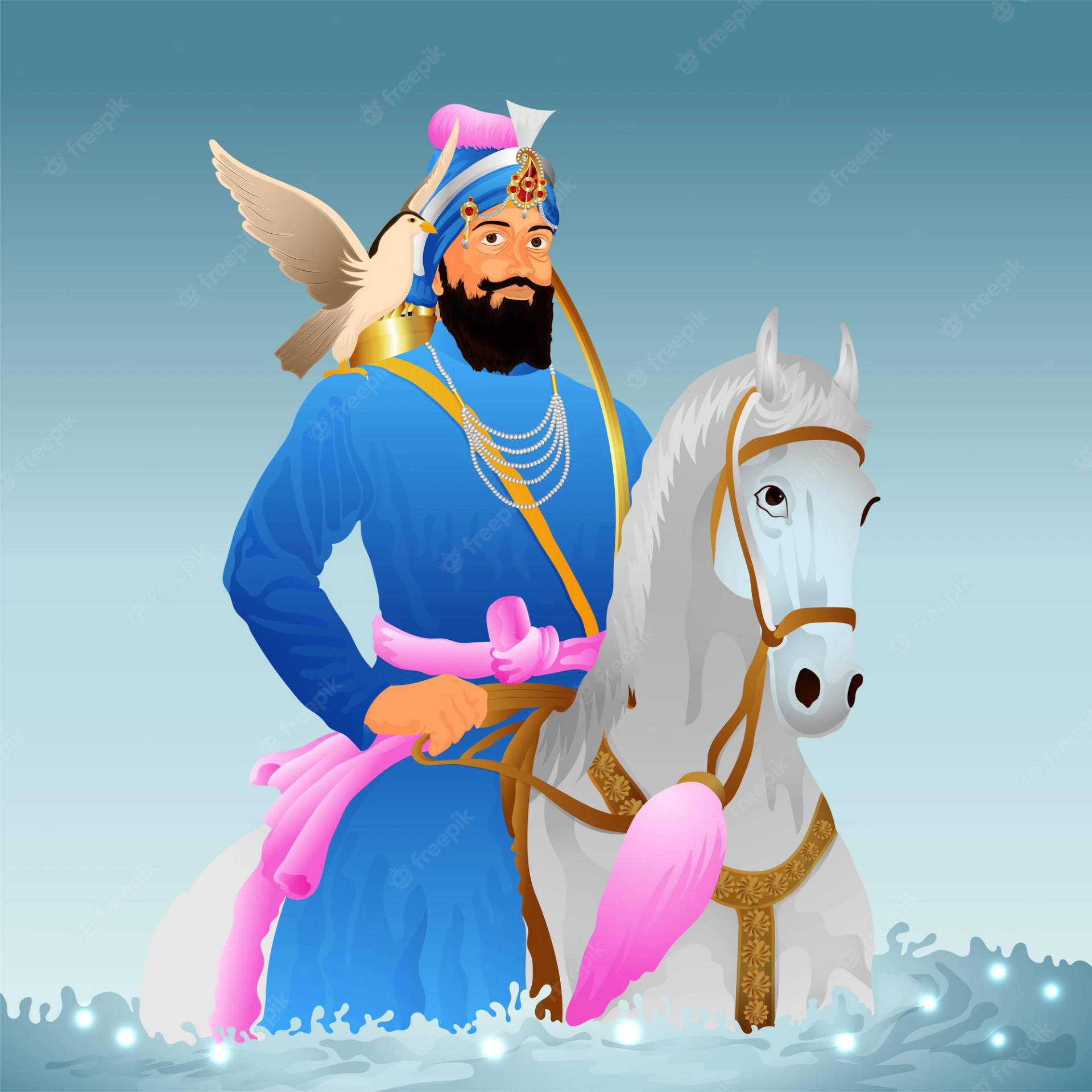 Artevectorial De Guru Gobind Singh Ji Fondo de pantalla