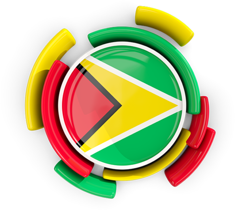 Guyana Flag Button Design PNG