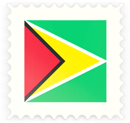 Guyana Flag Stamp Design PNG