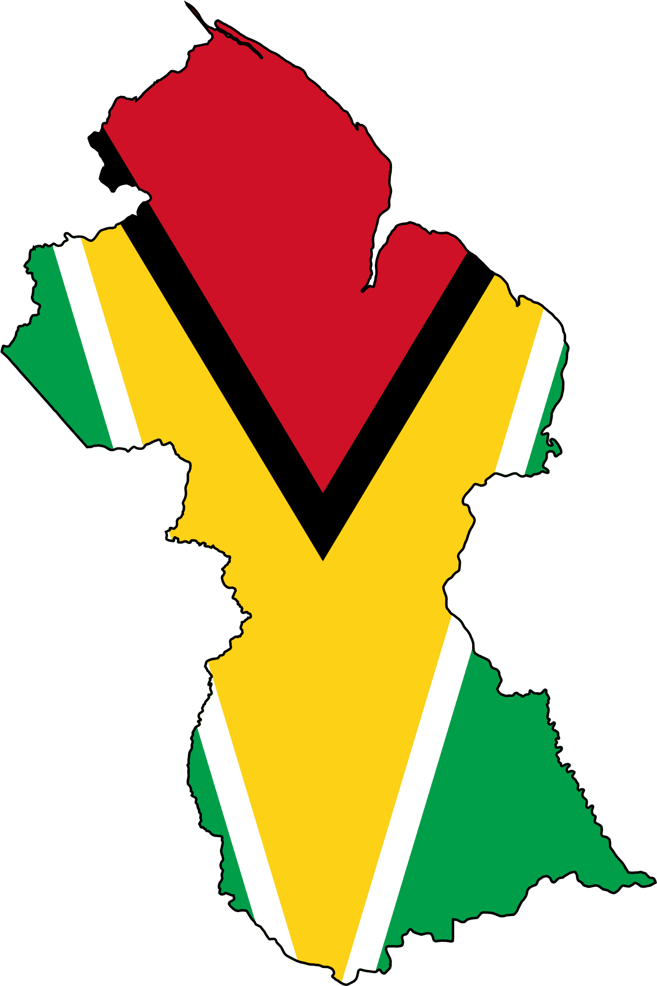 Guyana Mapwith Flag Overlay PNG