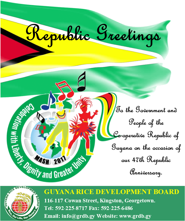 Guyana Republic Anniversary Greeting Poster PNG