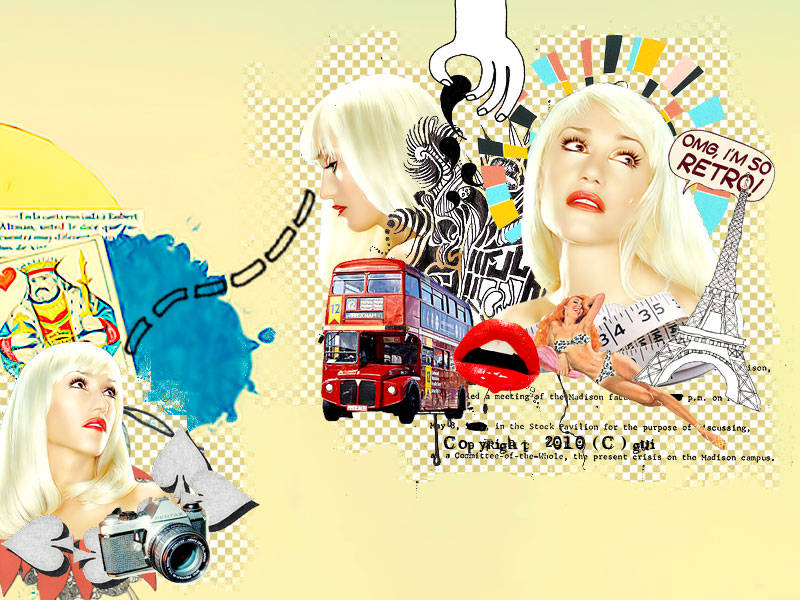 Gwen Stefani Retro Art Background