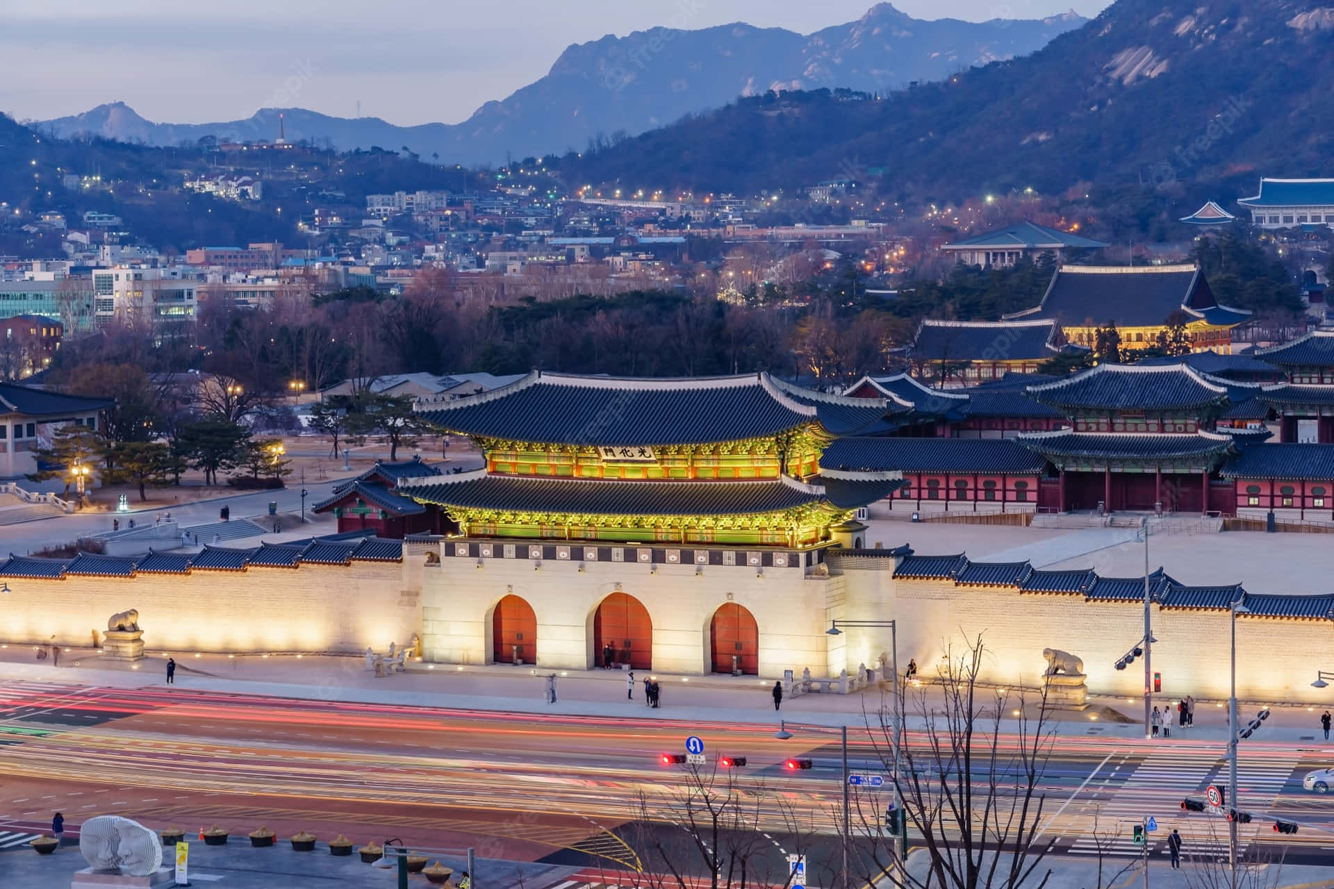 Gyeongbokgung Palace Long Exposure Aerial Photo Picture