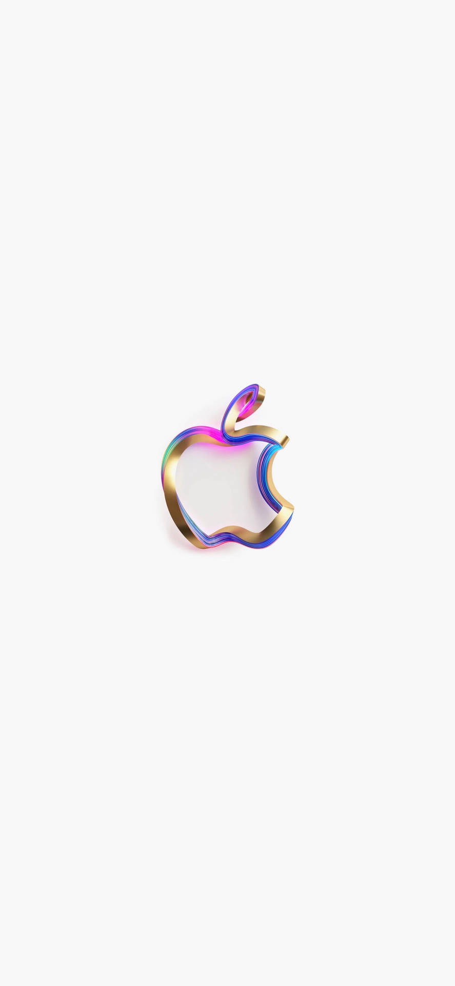 Gyldent Apple-logo Iphone Wallpaper
