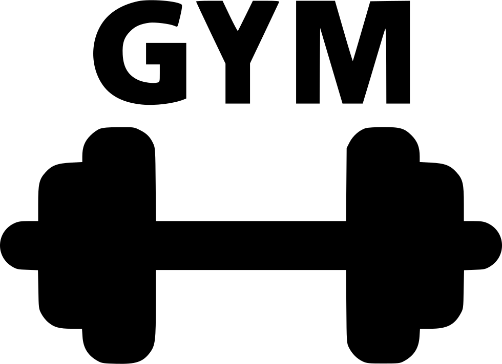 Gym Icon Barbell Silhouette PNG