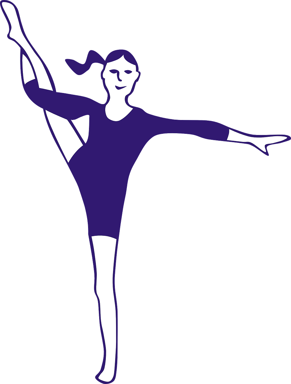 Gymnast Performing Balance Beam Pose PNG