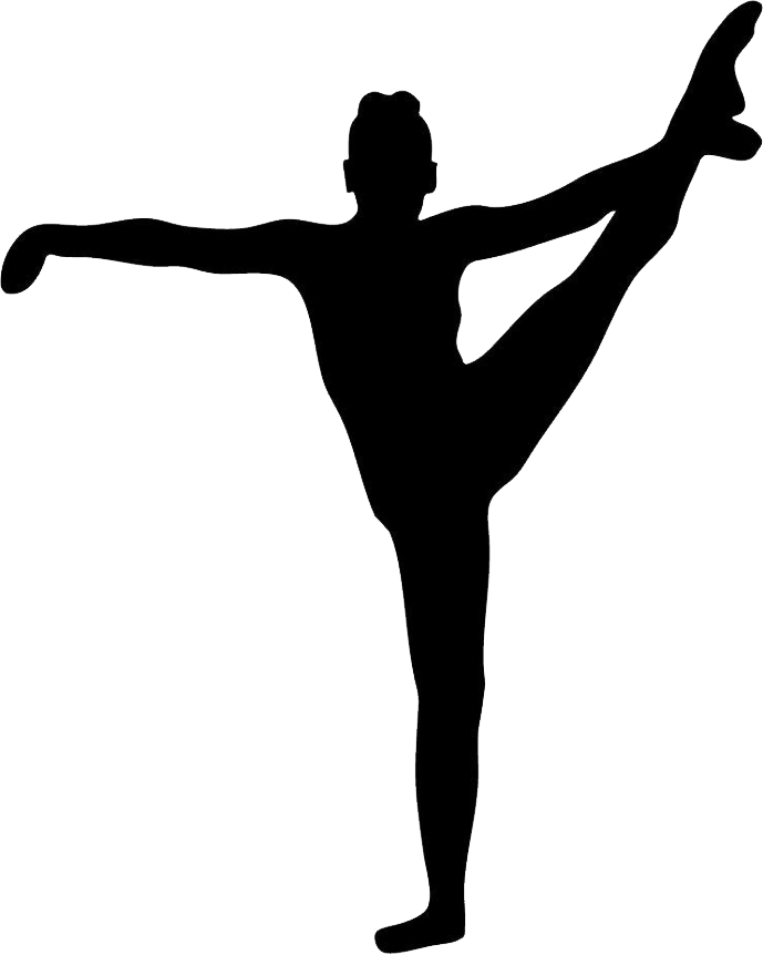Gymnast Silhouette Balance Beam Pose PNG