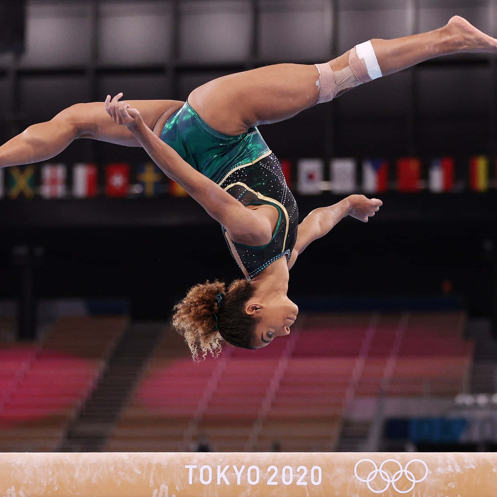 Young Gymnast Preparing For Her Performance