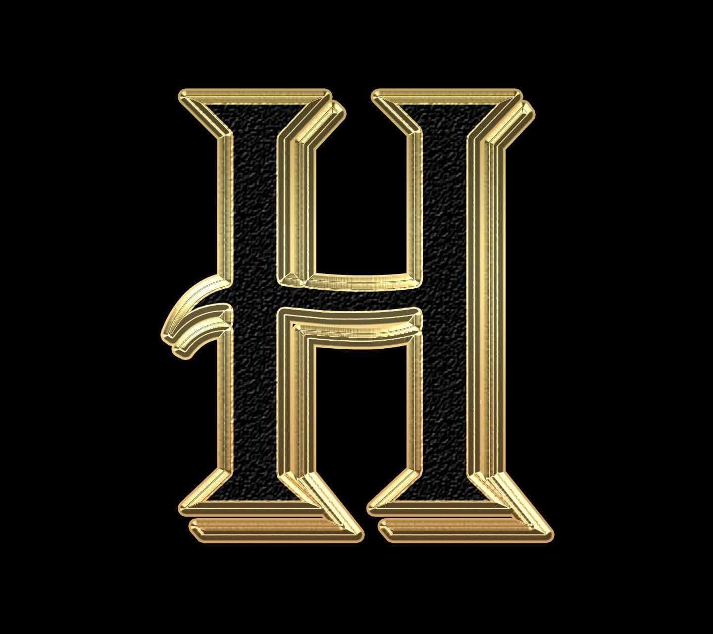 Golden Alphabet Letter H Background
