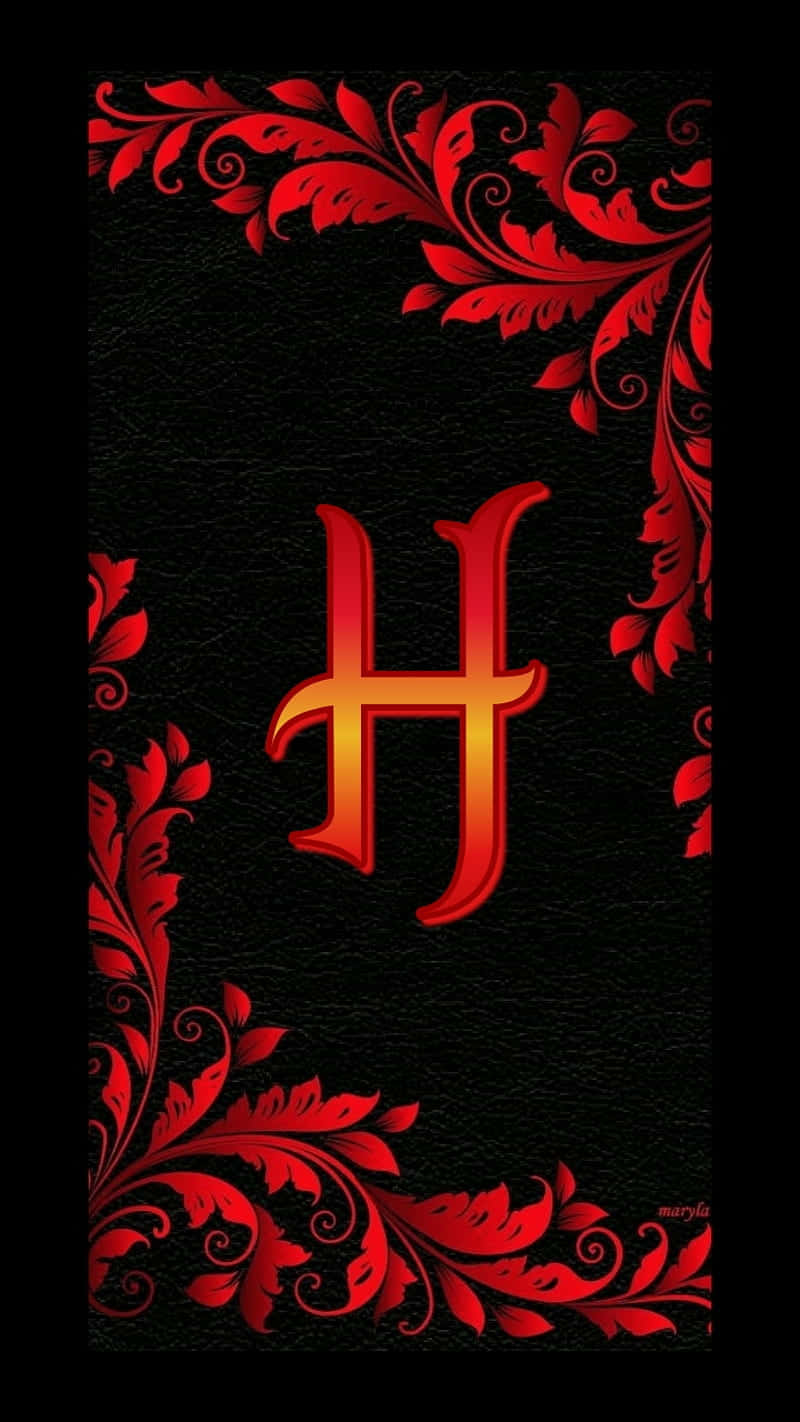 Fiery Border Letter H Background
