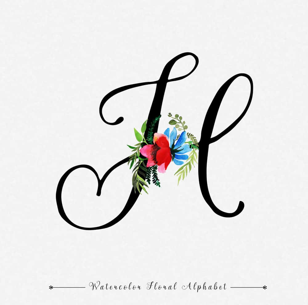 Watercolor Floral Alphabet H Background