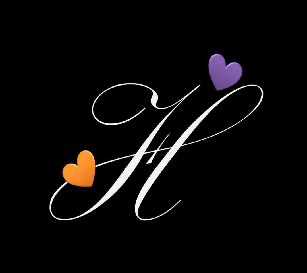 Purple And Orange Hearts H Background