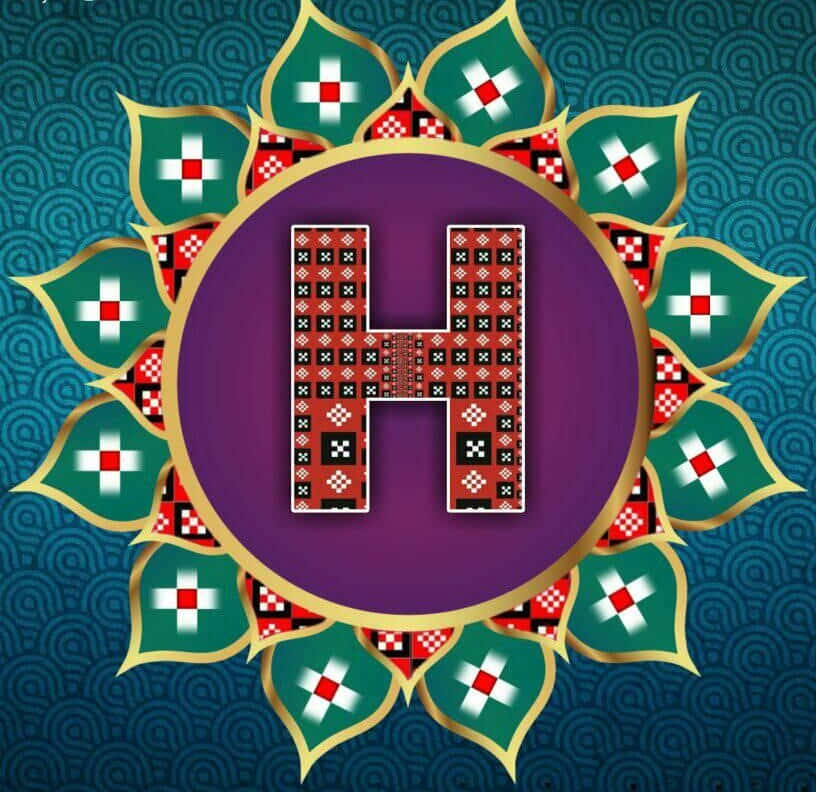 Colorful Sambalpuri Letter H Background
