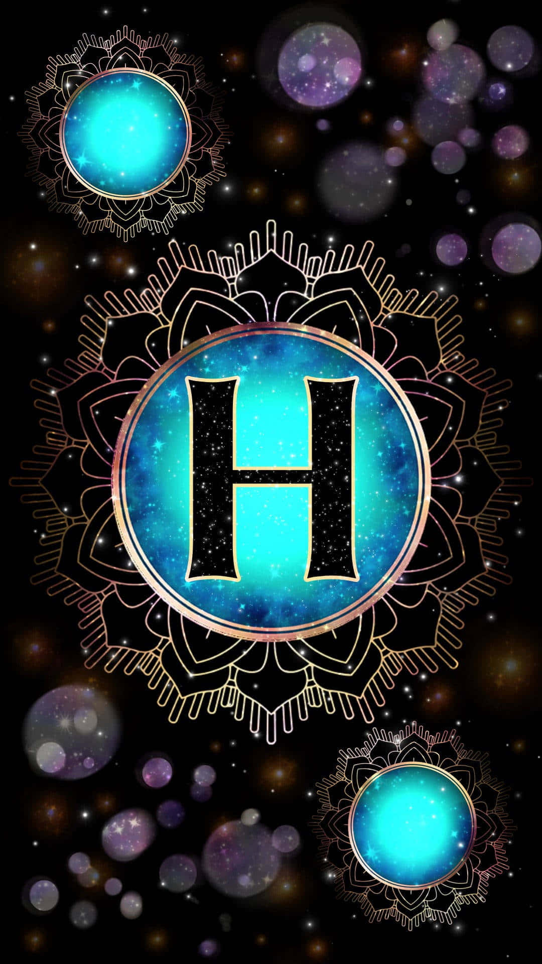 Mystical Mandala Letter H Background