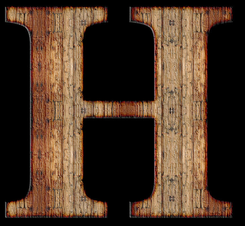 Wooden Capital Letter H Background