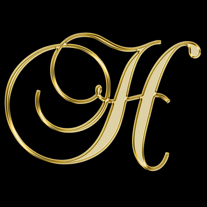 Gold And Cursive H Background