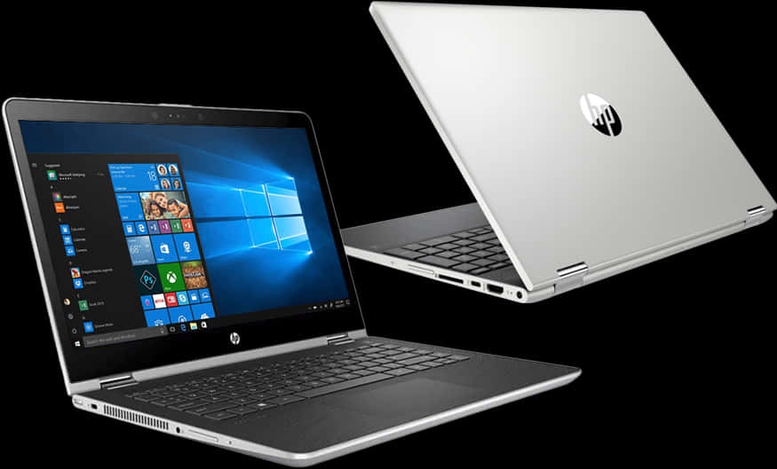 H P Laptop Dual View Windows10 PNG