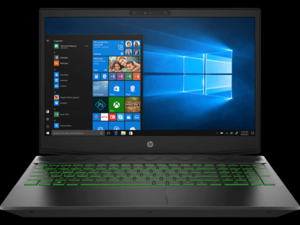 H P Laptopwith Windows10 Open PNG